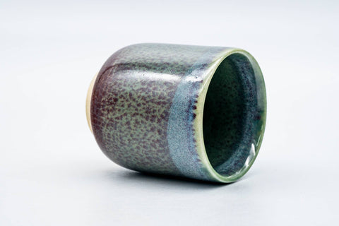 Japanese Teacup - Green Speckled Tsutsu-gata Yunomi - 140ml