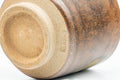 Tezumi — Japanese Teacup - Brown Drip- and White Inner-Glazed Yunomi - 100ml — inverted showing the foot ring