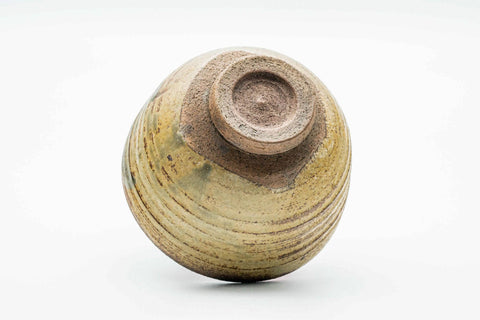 Japanese Matcha Bowl - Beige Glazed Spiraling Wan-nari Chawan - 200ml