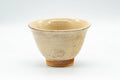 Japanese Teacup - Beige Caramel Hagi-yaki Yunomi - 120ml - front view of the teacup