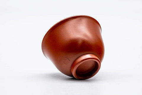 Japanese Teacup - 高資窯 Takasuke Kiln - Red Shudei White Inner-Glazed Tokoname-yaki Guinomi - 50ml