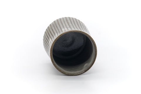 Japanese Teacup - Striped Grey Yunomi - 210ml