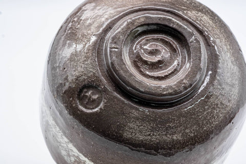 Japanese Matcha Bowl - 手 Grey White Obi Raku Chawan - 300ml