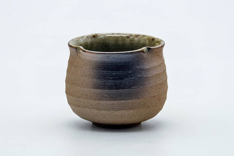 Tezumi — Japanese Teacup - Ash Glazed Floral-Shpaed Shigaraki-yaki Yunomi - 100ml — front view from another angle