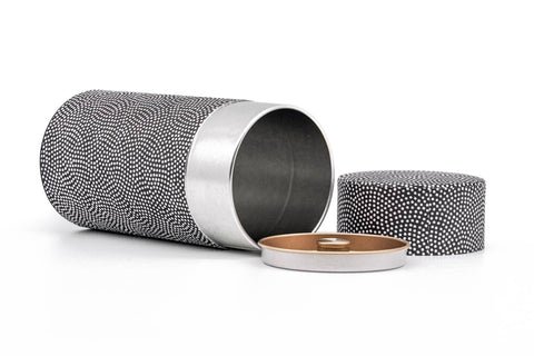 Black White Dot Washi Tea Canister - 200g