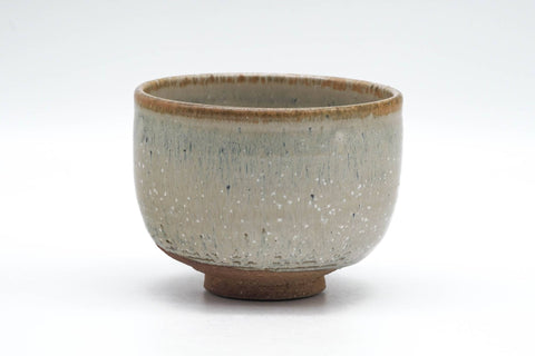 Tezumi — Japanese Matcha Bowl - Grey White Speckle Glazed Chawan - 250ml — front view from another angle