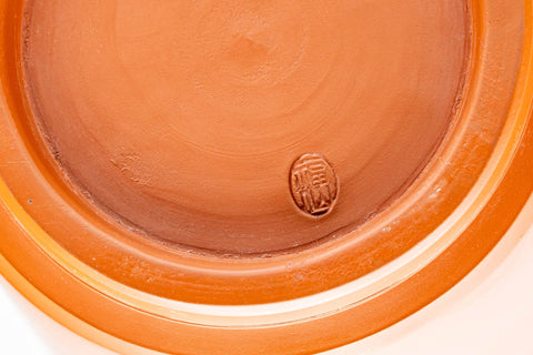 Tezumi — Japanese Teacup - 福仙 Fukusen Suzuki - Large Floral Engraved Tokoname-yaki Yunomi - 400ml — inverted showing the foot ring