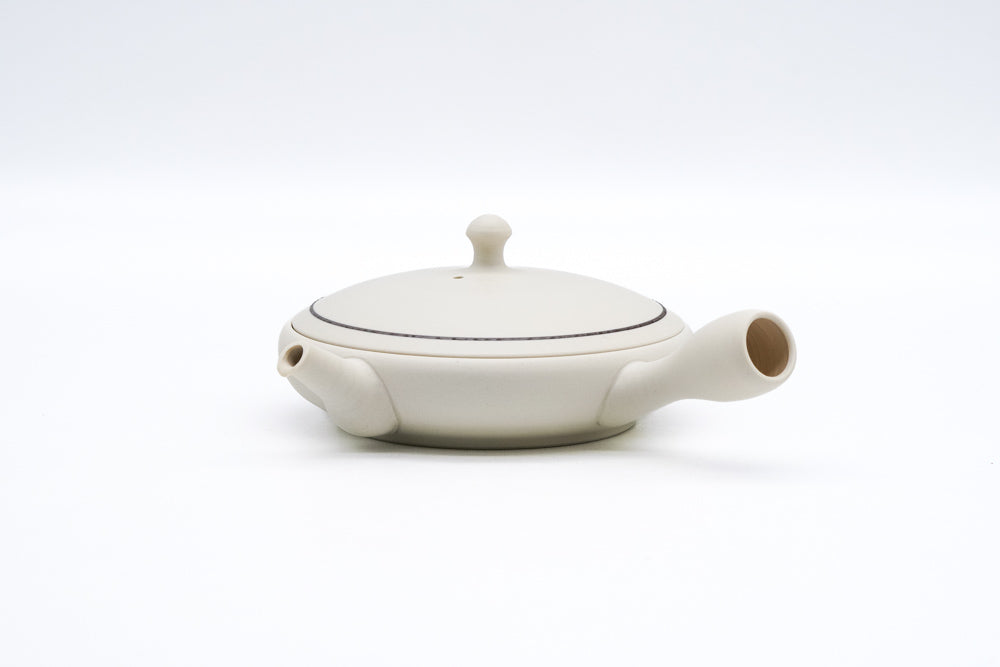 Japanese Kyusu - 前川淳蔵 Junzō Maekawa - Flat White Tokoname Kyusu - 100ml