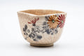 Tezumi — Japanese Matcha Bowl - Pink Floral Square-shaped Chawan - 200ml — front view