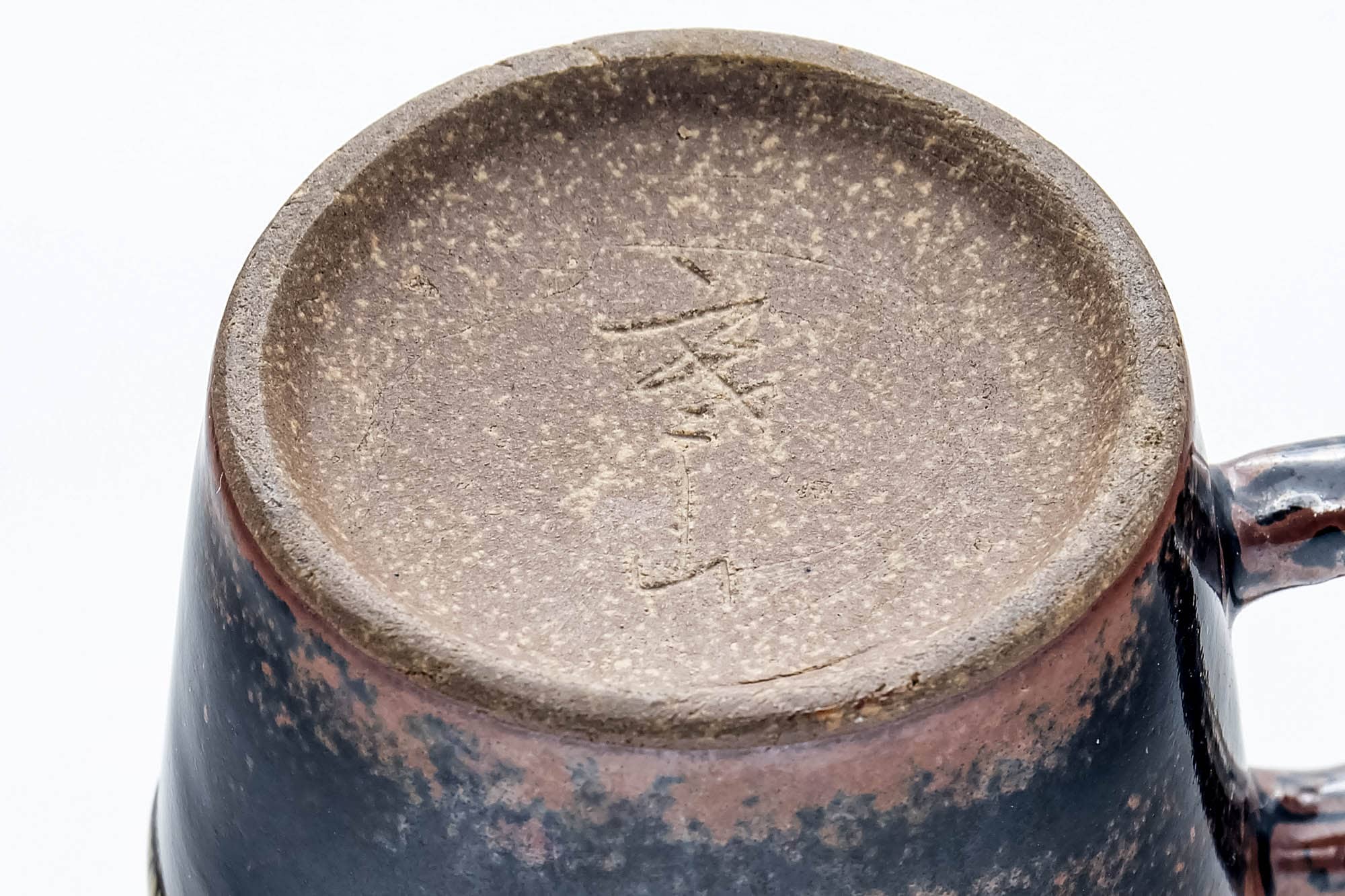 Japanese Teacup - Black Brown Beige Drip-Glazed Ushirdoe Yunomi - 100ml