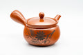 Japanese Kyusu - Engraved Chrysanthemum Tokoname-yaki Teapot with Mesh Strainer - 350ml - Tezumi