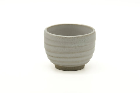 Tezumi — Japanese Teacup - Simple Spiraling Beige Yunomi - 100ml — front view from another angle