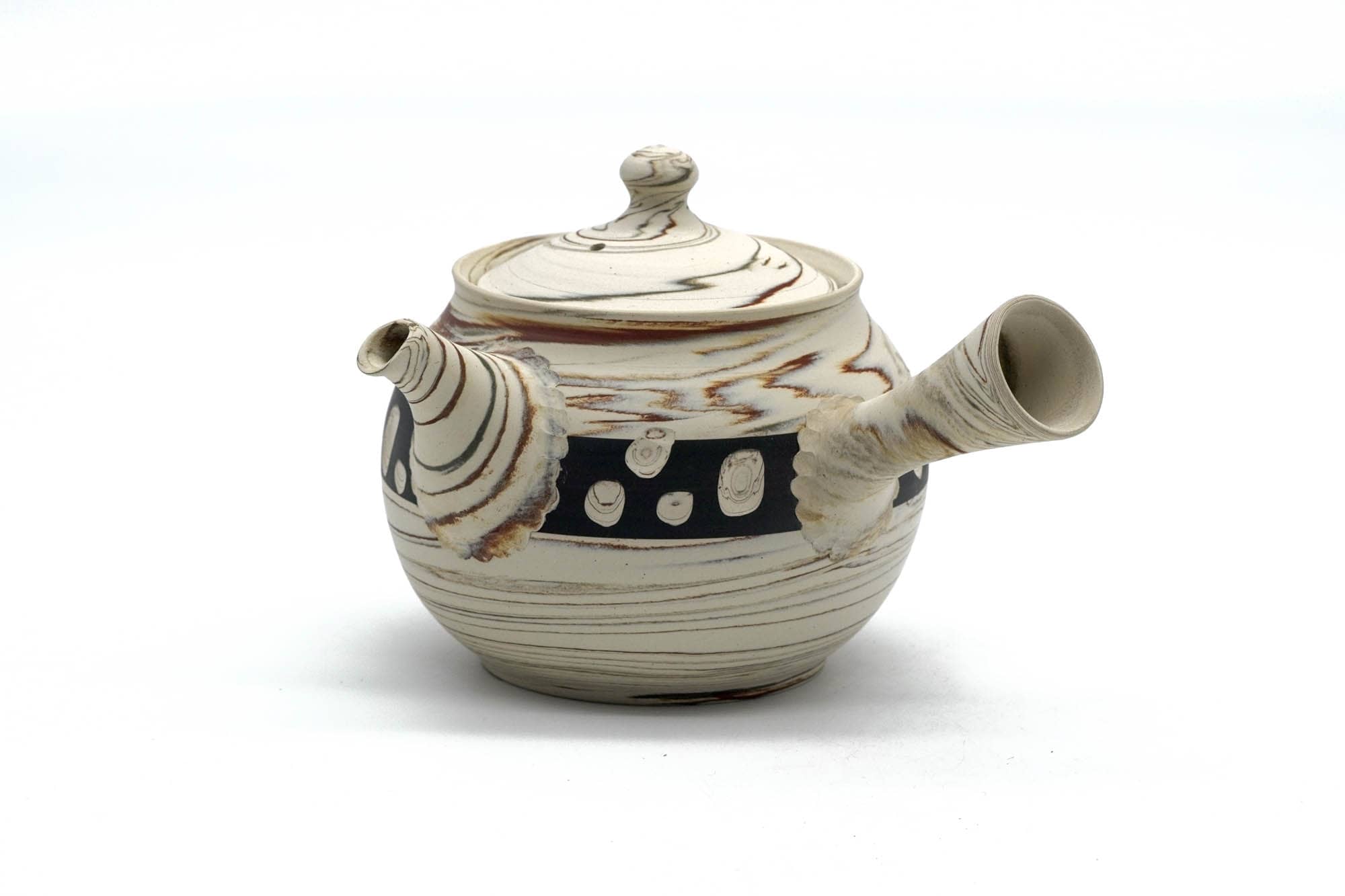 Japanese Kyusu - 堀田 拓見 Takumi Hotta - 憲児陶苑 Kenji Kiln - Mizutama Nerikomi Tokoname-yaki Teapot - 260ml