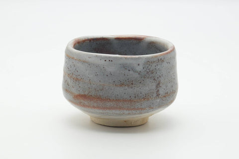 Japanese Matcha Bowl - Blue White Shino Glazed Mino-yaki Chawan - 400ml