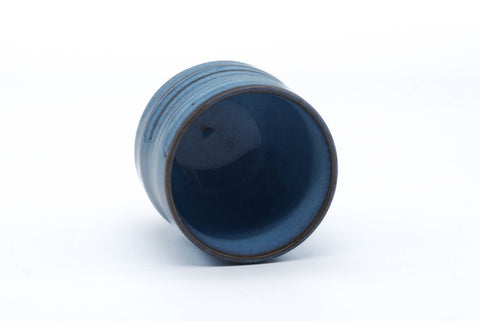 Japanese Teacup - Ocean Blue Glazed Spiraling Yunomi - 180ml