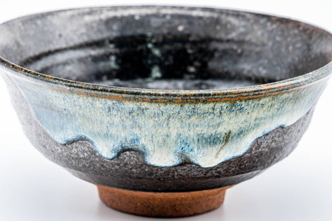 Japanese Matcha Bowl - Metallic Blue Drip-Glazed Chawan - 480ml