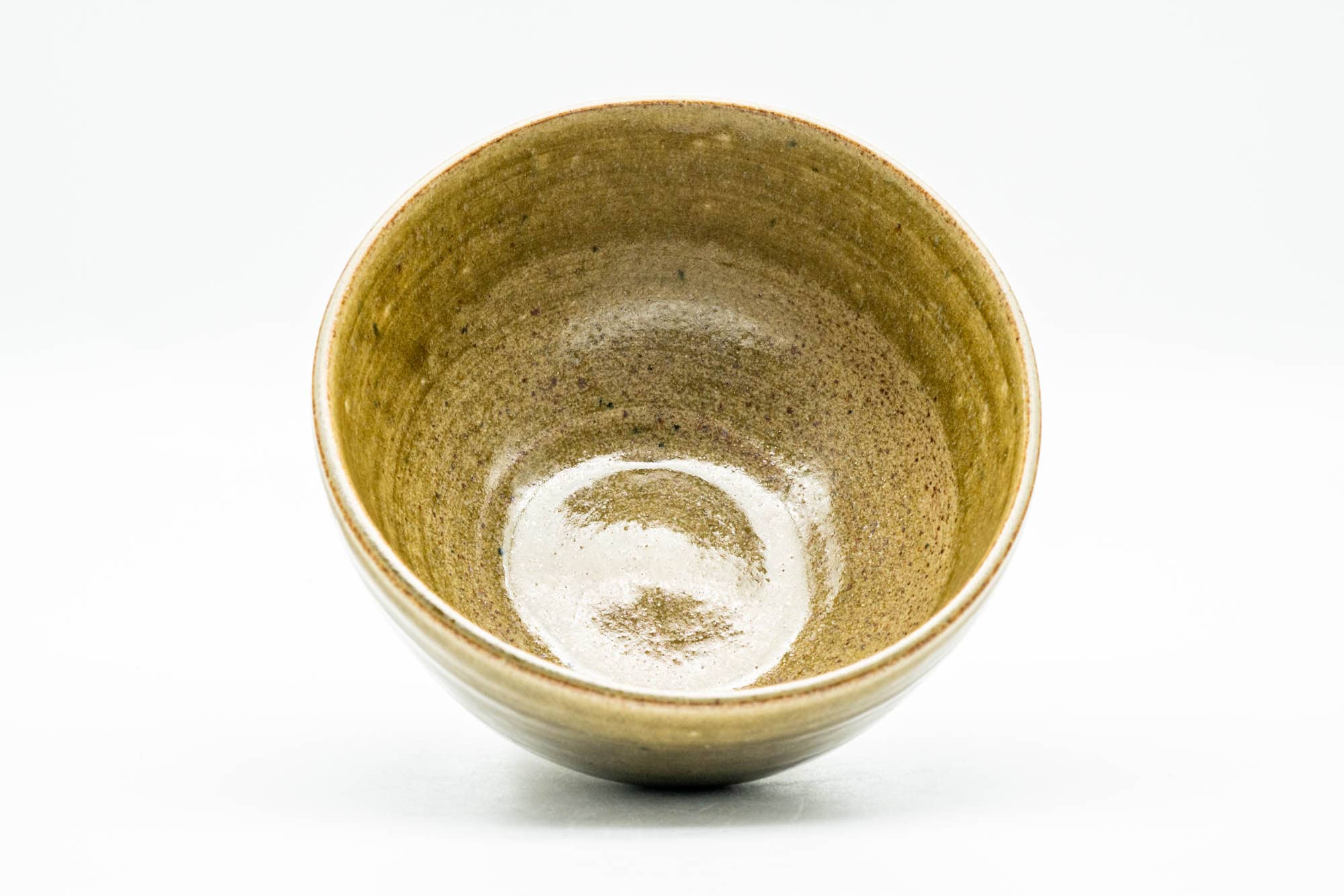 Japanese Matcha Bowl - Small Spiraling Yellow Wan-nari Chawan - 200ml