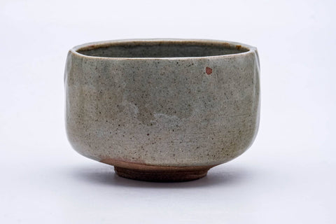 Tezumi — Japanese Matcha Bowl - Grey Glazed Wabi-Sabi Hantsutsu-gata Chawan - 300ml — front view from another angle