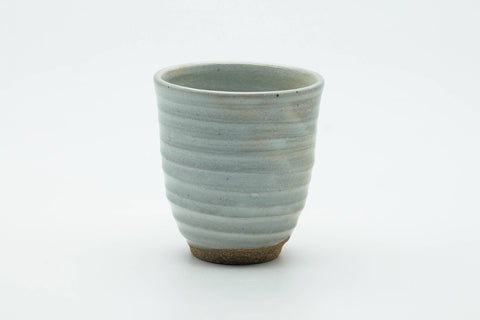 Tezumi — Japanese Teacup - Grey Glazed Spiraling Yunomi - 120ml — front view from another angle