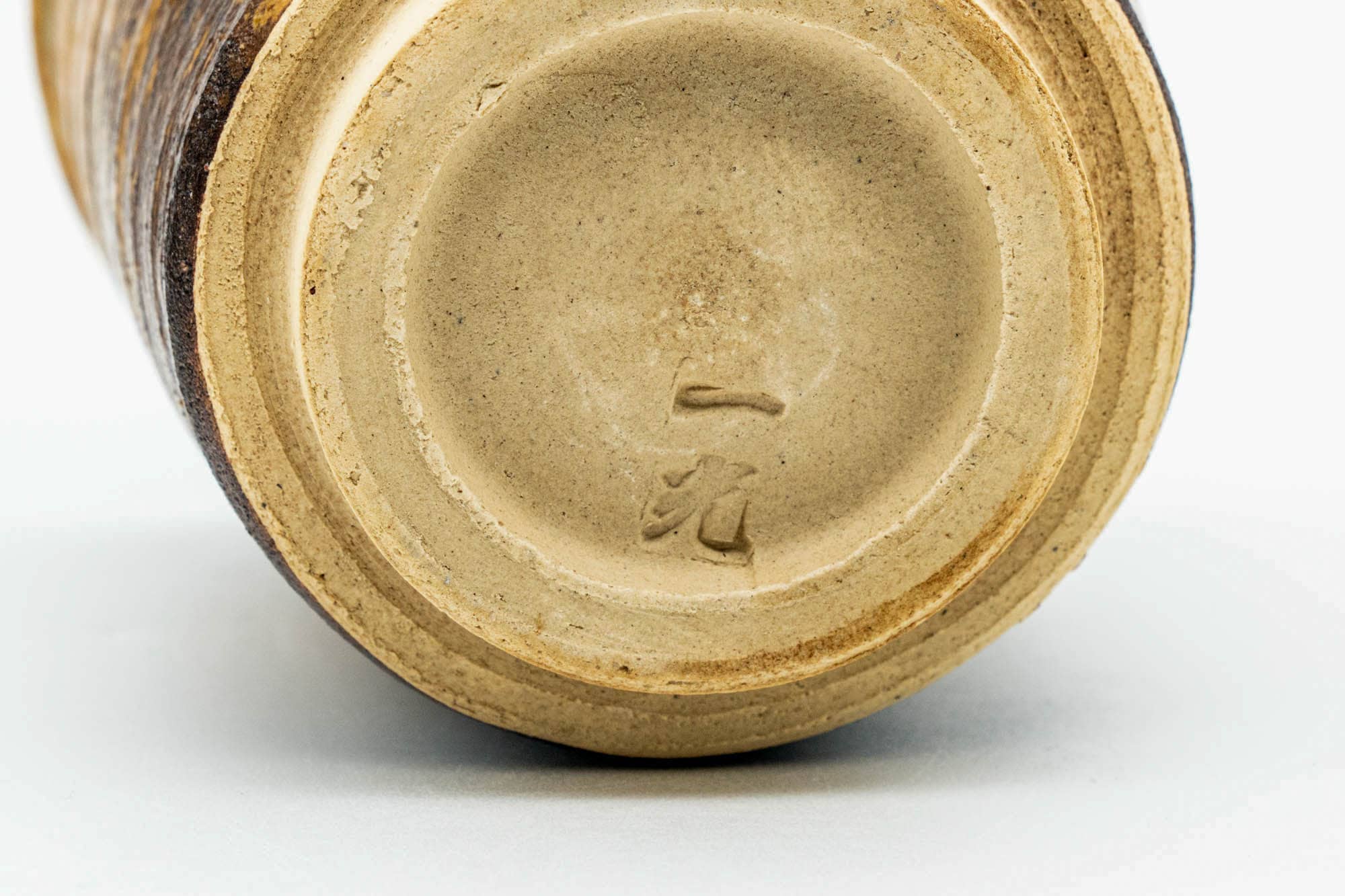 Japanese Teacups - Pair of Brown Yellow Drip-Glazed Meoto Yunomi