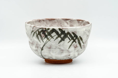 Tezumi — Japanese Matcha Bowl - Milky White Glazed Abstract Chawan - 250ml — front view