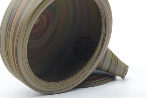 Japanese Kyusu - 白山 Hakusan - Yellow Green Red Nerikomi Tokoname Teapot - 165ml