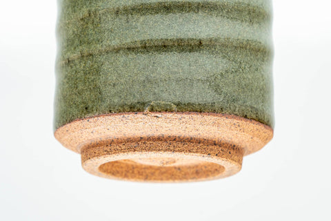 Japanese Teacups - Pair of Green Spiraling Meoto Yunomi in Wooden Box - 140ml