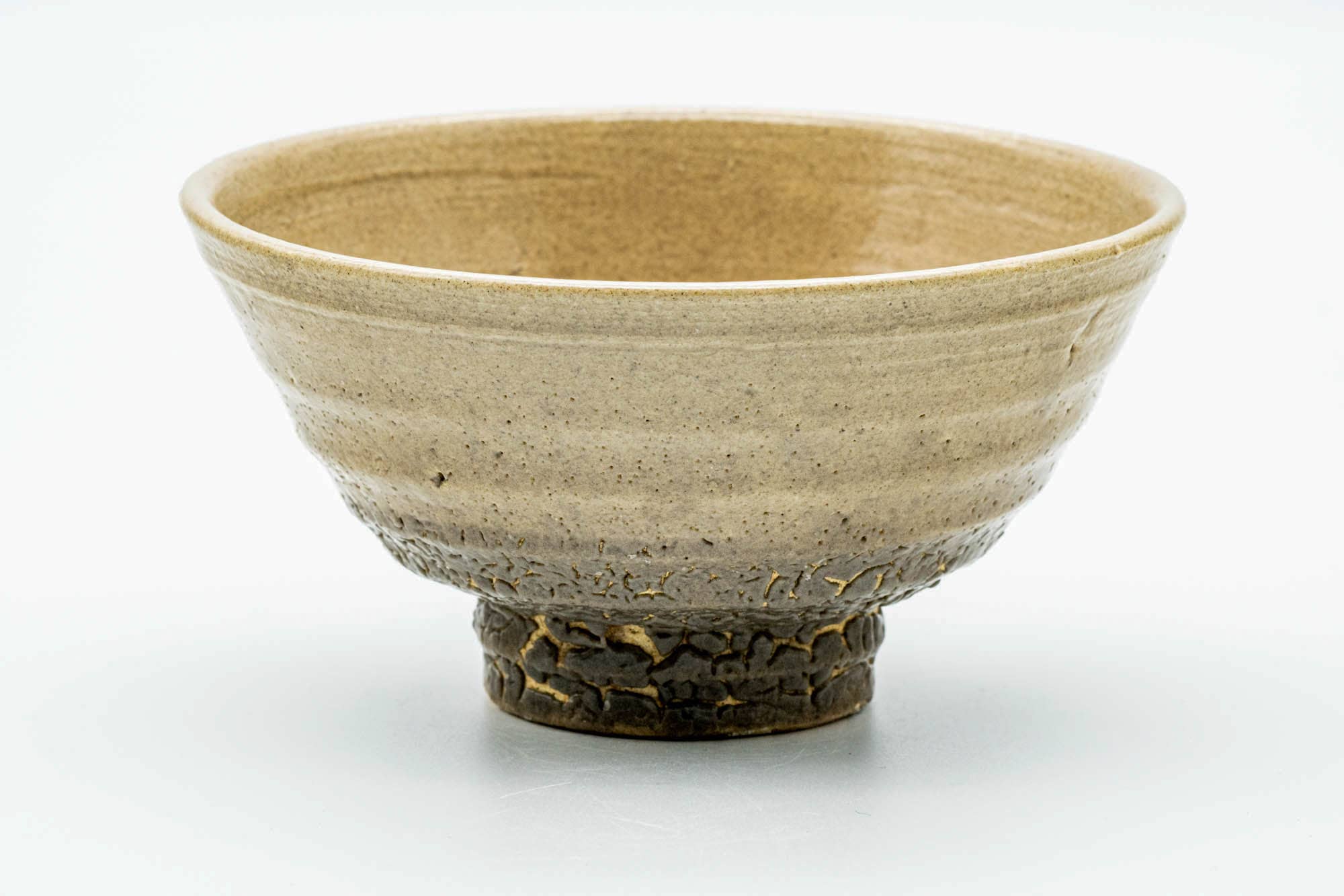 Japanese Matcha Bowl - Beige Kairagi Textured Ao-ido Chawan - 300ml