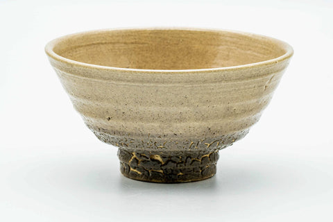 Japanese Matcha Bowl - Beige Kairagi Textured Ao-ido Chawan - 300ml