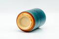Japanese Teacup - Deep Sea Green Tsutsu-gata Yunomi - 95ml - base and foot, tilted