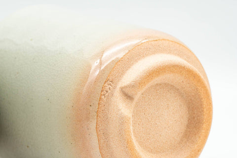 Japanese Teacups - Pair of Beige Glazed Hagi-yaki Meoto Yunomi