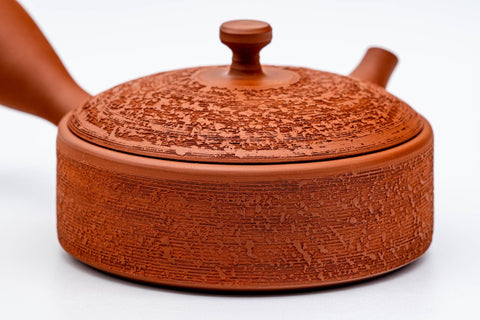 Flat Pine Bark Shudei Tokoname Teapot - 140ml
