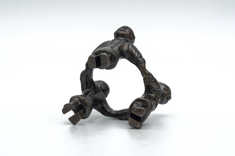 Japanese Futaoki - Bronze Mitsuningyō Lid Rest