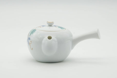 Japanese Kyusu - Floral White Porcelain Arita-yaki Teapot - 250ml