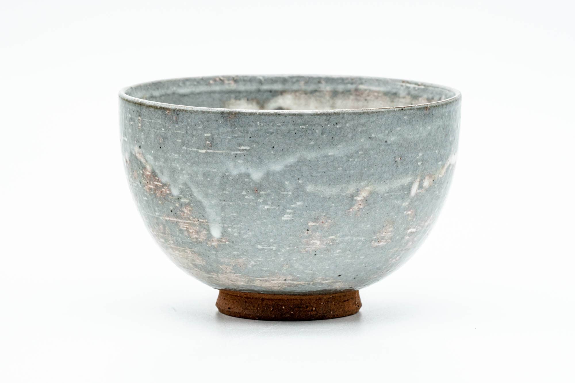 Japanese Matcha Bowl - Grey White Drip-Glazed Kinkaku-ji Golden Temple Chawan - 350ml