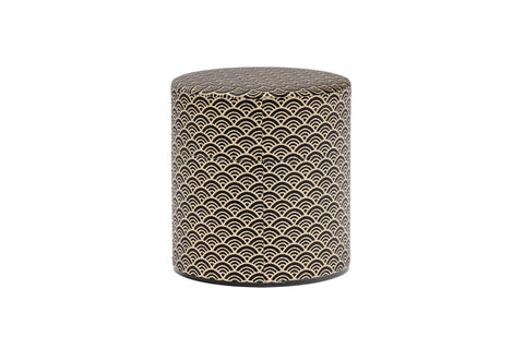 Black Gold Seigaiha Washi Tea Canister - 100g