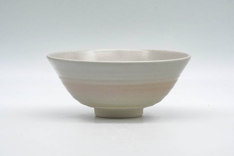 Japanese Matcha Bowl - Beige Pink Spiraling Kyo-yaki Summer Chawan - 150ml