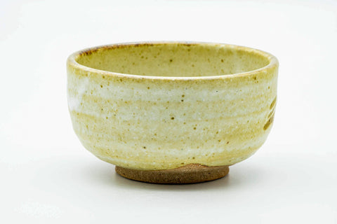 Japanese Matcha Bowl - Beige White Drip-Glazed Hantsutsu-gata Chawan - 300ml