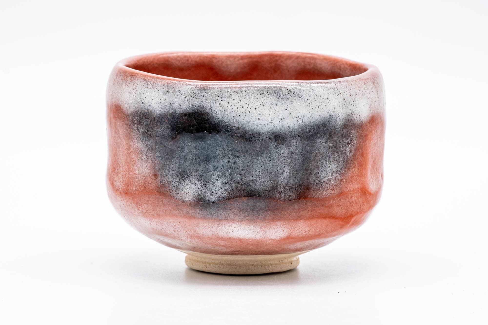 Japanese Matcha Bowl - 楽入窯 Rakunyu Kiln - Snow Red Aka-raku Chawan - 350ml