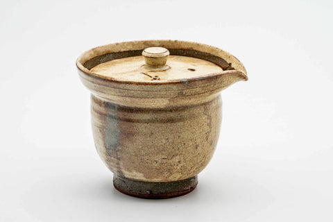 Japanese Shiboridashi - Beige Egret Kiyomizu-yaki Handle-less Teapot - 180ml