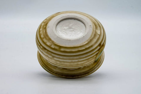 Japanese Kensui - Green Yellow Glazed Seto-yaki Tea Ceremony Water Bowl - 580ml