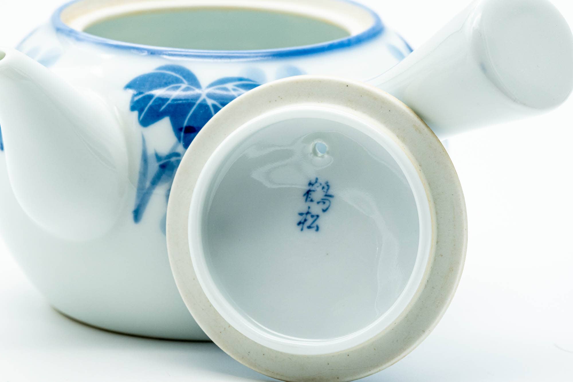 Japanese Kyusu - Blue Momiji Maple Leaves Arita-yaki Teapot - 350ml