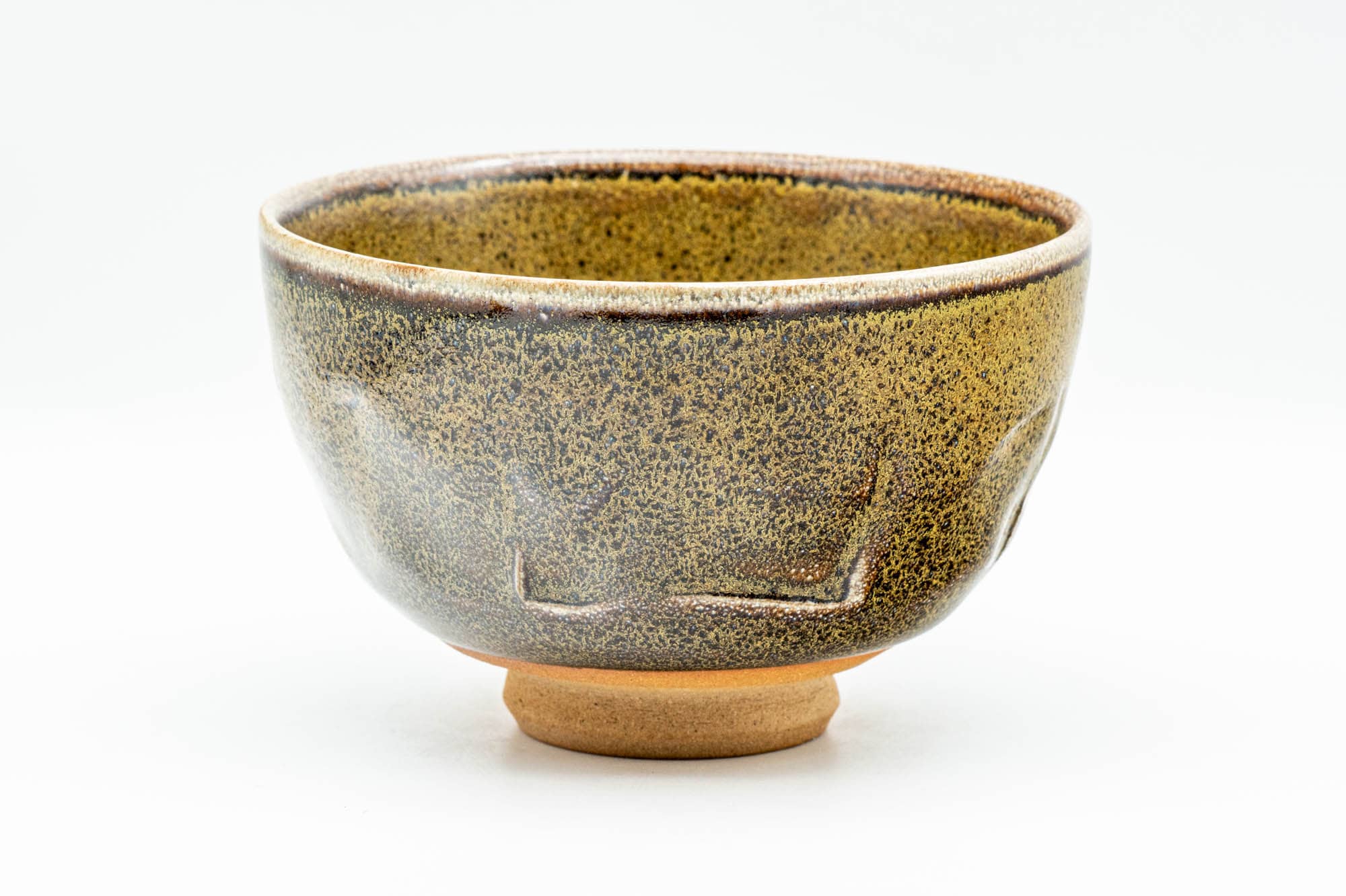 Matcha Wan Japanese Matcha Bowl - Black and Yellow Speckled Wan-nari Chawan - 300 ...