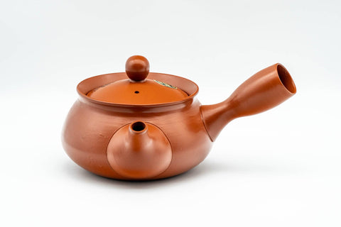 Japanese Tea Set - 光昇 Shoryu Kiln - Floral Engraved Tokoname-yaki Kyusu Teapot with Katakuchi Water Cooler and 5 Yunomi Teacups