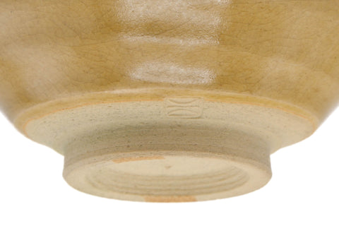 Japanese Matcha Bowl - Yellow Green Striped Ki Seto-yaki Tenmoku-gata Chawan - 350ml