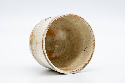 Japanese Matcha Bowl - 平安西山 Heian Nishiyama - 西山窯 Nishiyama Kiln - Kohiki Glazed Cranes Kiyomizu-yaki Chawan - 250ml