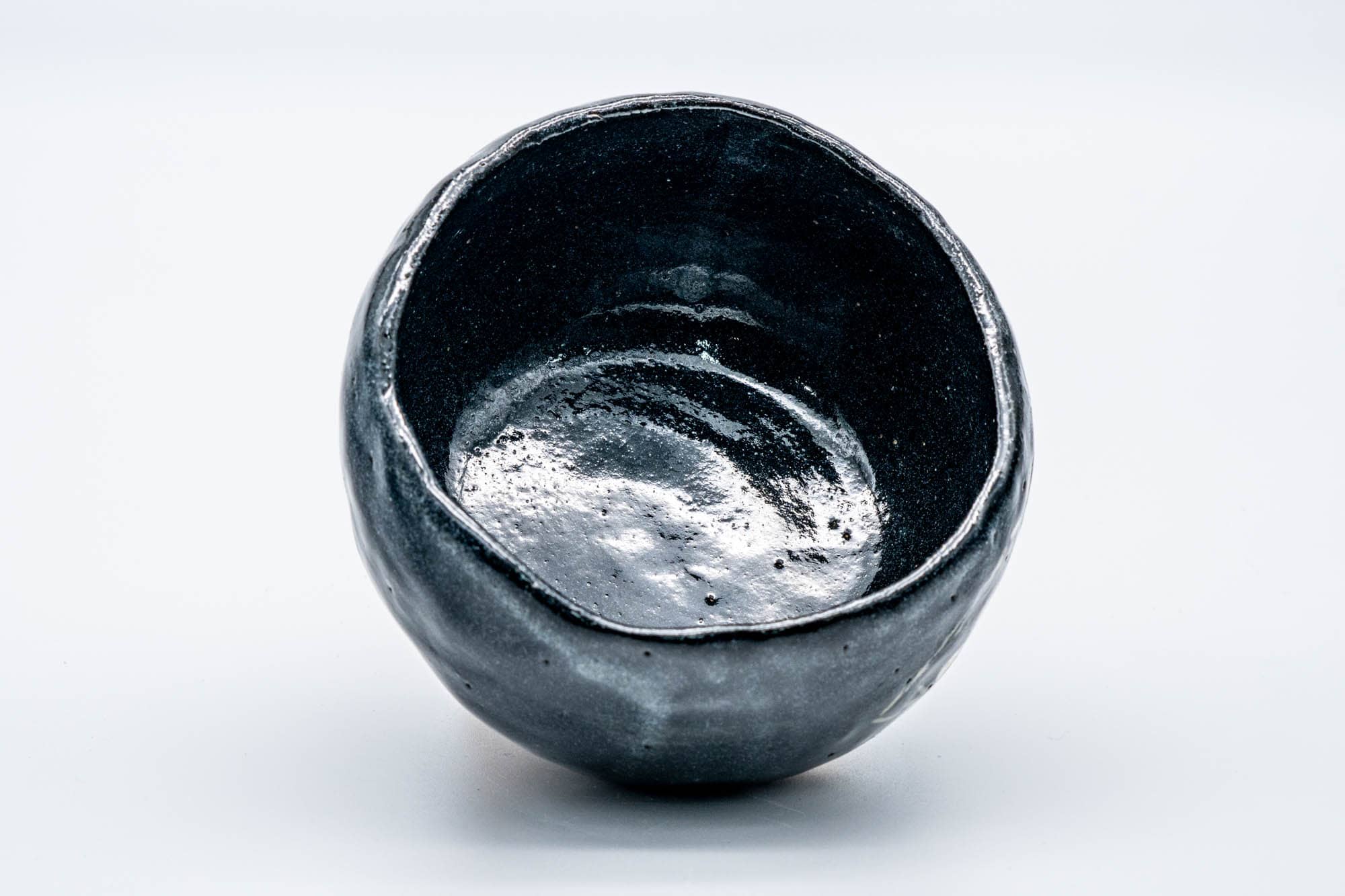 Abstract Hand-built Kuro-raku Chawan