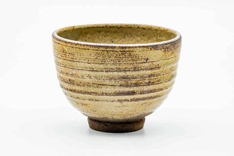 Japanese Matcha Bowl - Beige Glazed Spiraling Wan-nari Chawan - 200ml