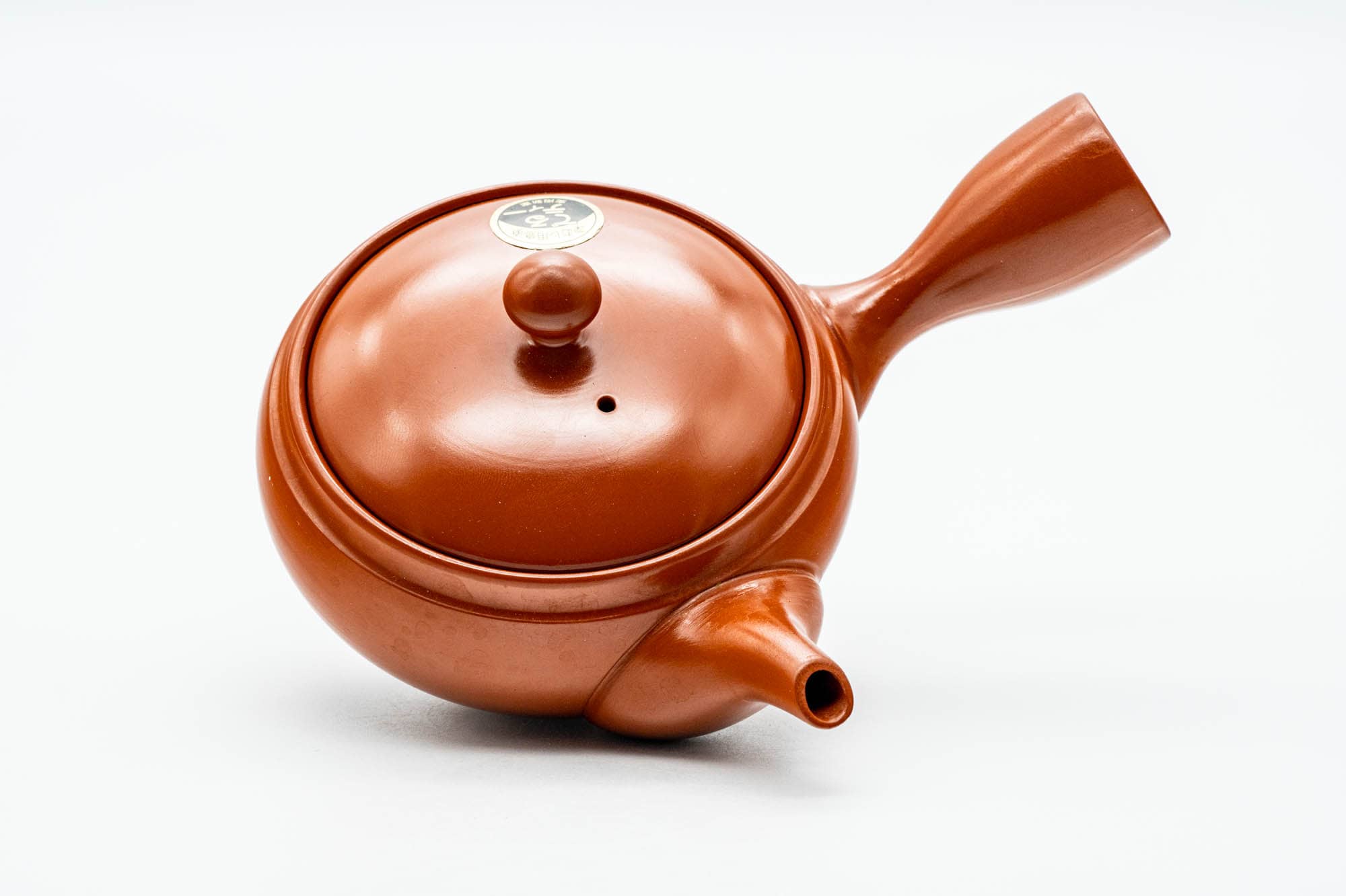 Japanese Kyusu - Classic Red Shudei Tokoname-yaki Mesh Teapot with Two Lids - 275ml