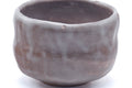 Mino-yaki chawan, closer front view emphasising the hand-formed walls and mottled glaze